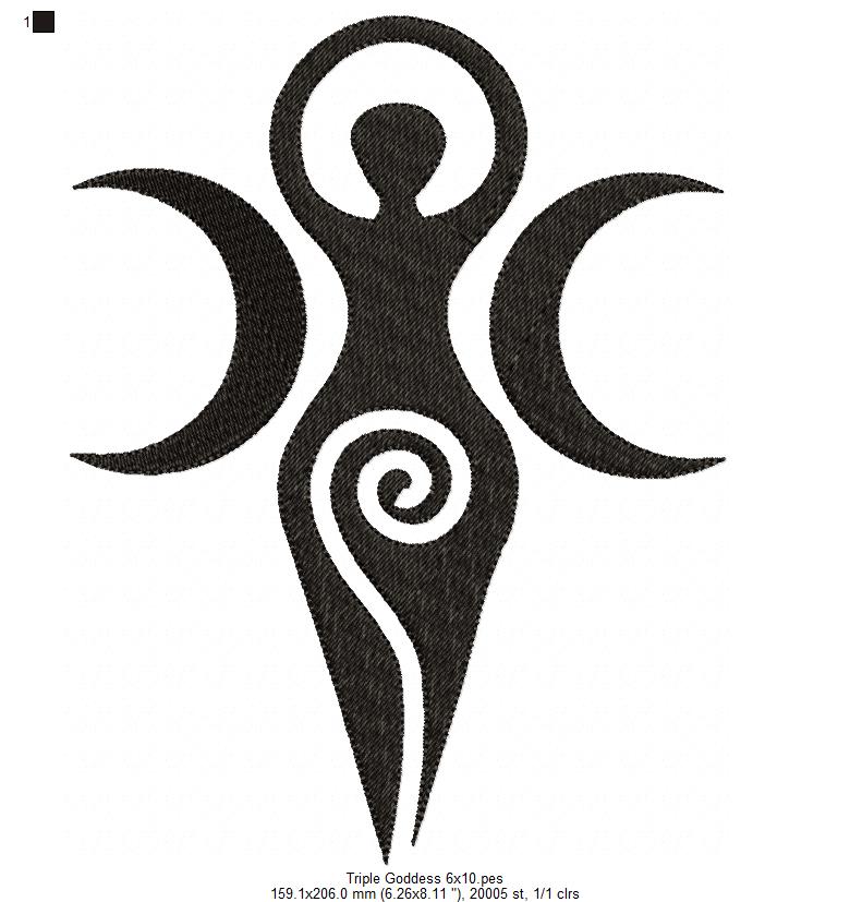 The Triple Goddess - Fill Stitch - Machine Embroidery Design