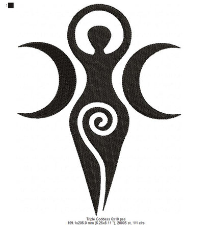 The Triple Goddess - Fill Stitch - Machine Embroidery Design