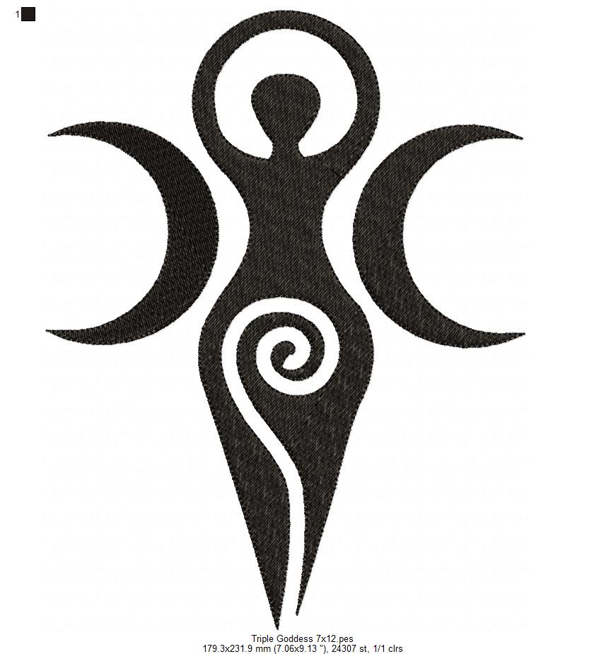 The Triple Goddess - Fill Stitch - Machine Embroidery Design