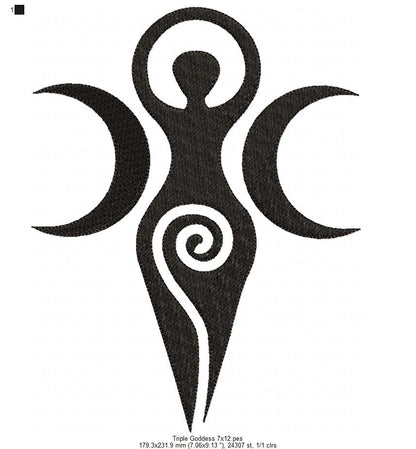 The Triple Goddess - Fill Stitch - Machine Embroidery Design