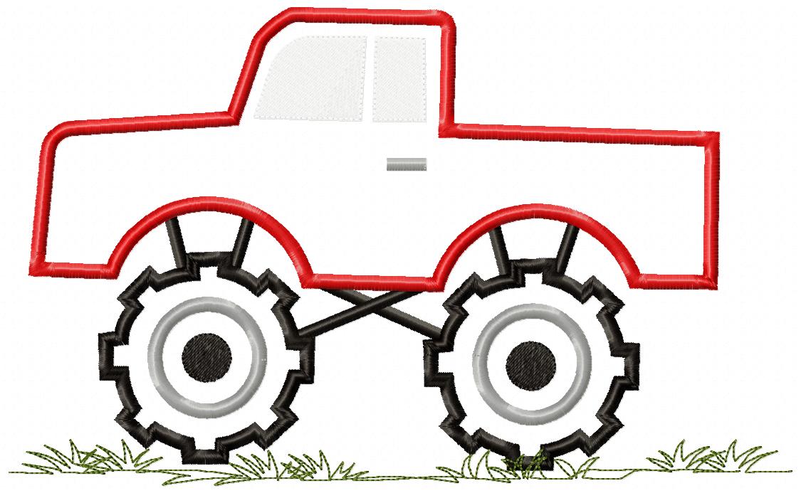 Monster Truck Pickup - Appliqué - Machine Embroidery Design
