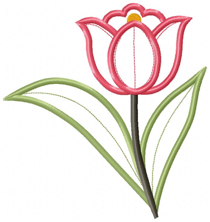 Sweet Tulip Garden Duo – Appliqué – Machine Embroidery Design
