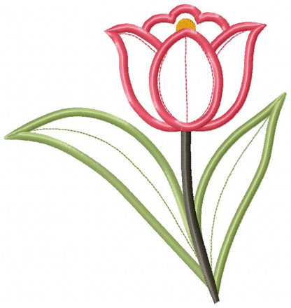 Sweet Tulip Garden Duo – Appliqué – Machine Embroidery Design