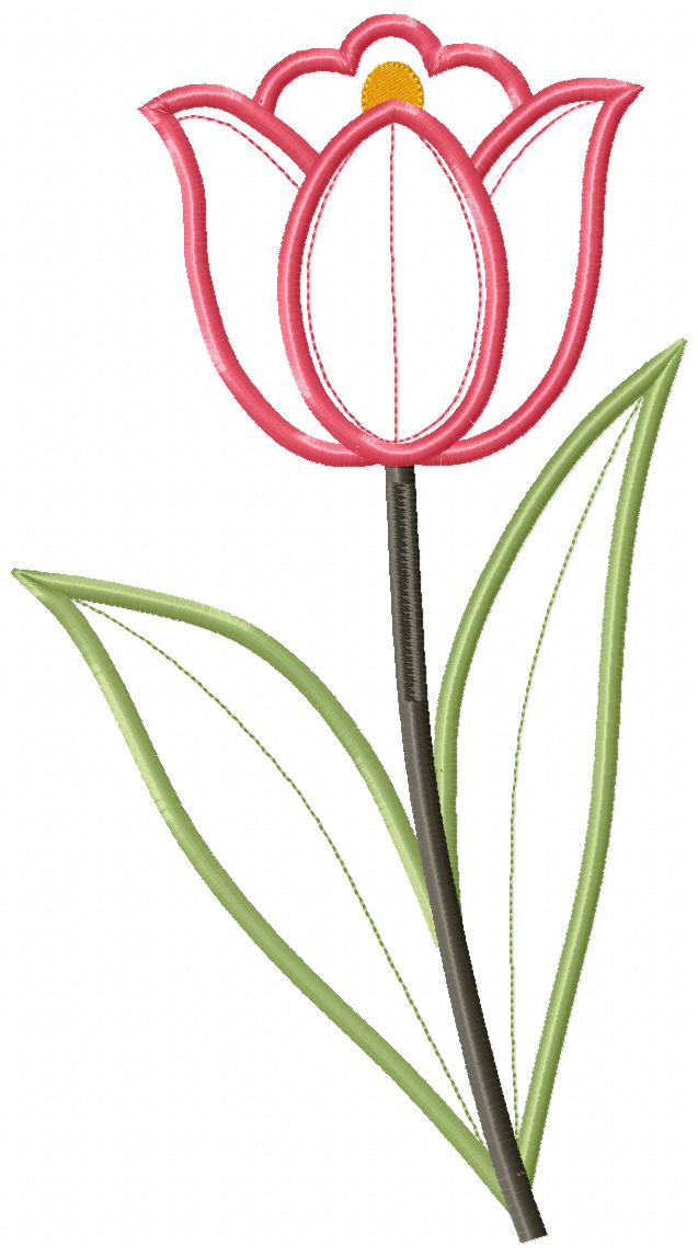 Sweet Tulip Garden Duo – Appliqué – Machine Embroidery Design