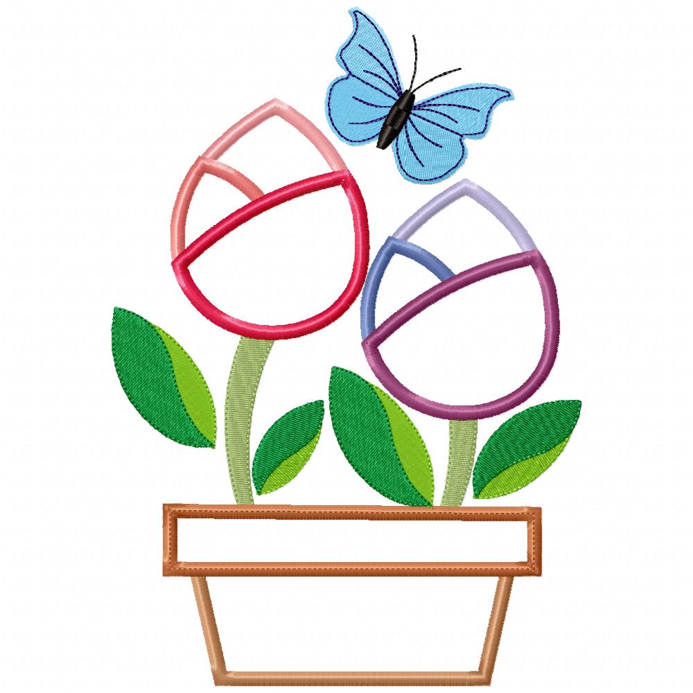 Spring Tulips Vase - Applique