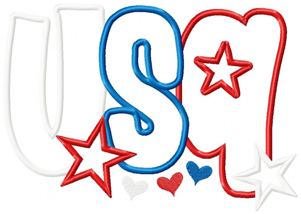 🎆 Sparkling USA Pride ✨ – Applique – Machine Embroidery Design