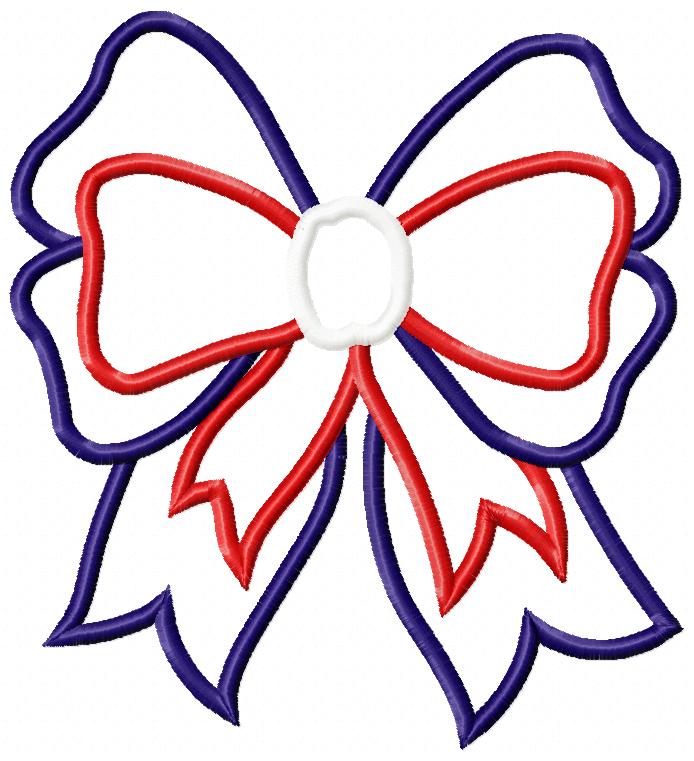 ✨ All-American Coquette Bow 🎀 – Applique – Machine Embroidery Design