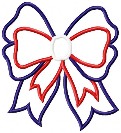 ✨ All-American Coquette Bow 🎀 – Applique – Machine Embroidery Design