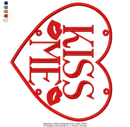 Hearts Ornament - ITH Project - Machine Embroidery Design