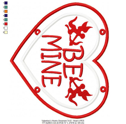 Hearts Ornament - ITH Project - Machine Embroidery Design