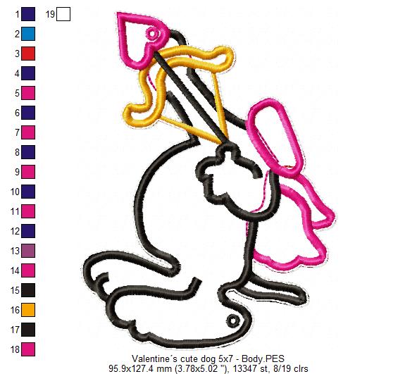 Cupid Dog Ornament - ITH Project - Machine Embroidery Design