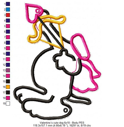 Cupid Dog Ornament - ITH Project - Machine Embroidery Design