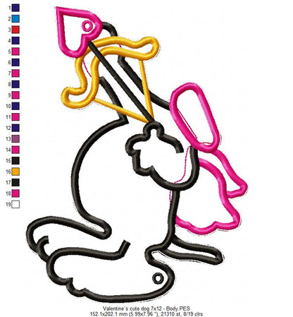 Cupid Dog Ornament - ITH Project - Machine Embroidery Design