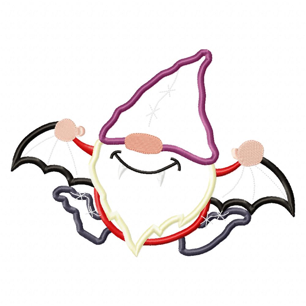 Vampire Gnome - Applique - Machine Embroidery Design