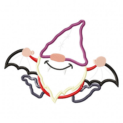 Vampire Gnome - Applique - Machine Embroidery Design