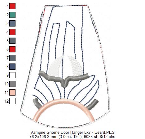 Vampire Gnome Door Hanger - ITH Project - Machine Embroidery Design