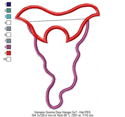 Vampire Gnome Door Hanger - ITH Project - Machine Embroidery Design
