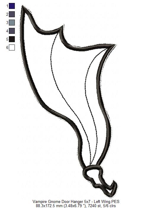 Vampire Gnome Door Hanger - ITH Project - Machine Embroidery Design