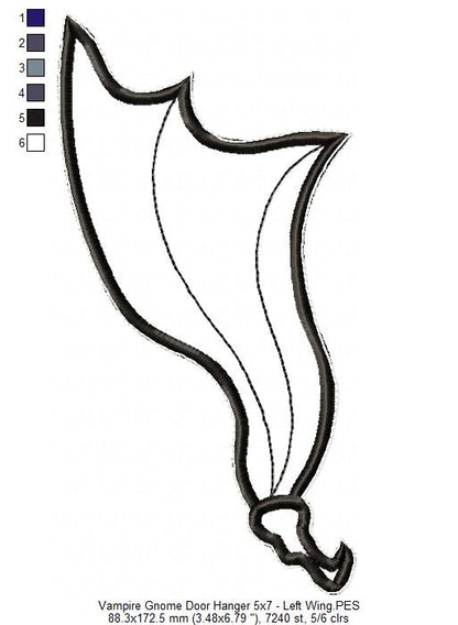 Vampire Gnome Door Hanger - ITH Project - Machine Embroidery Design