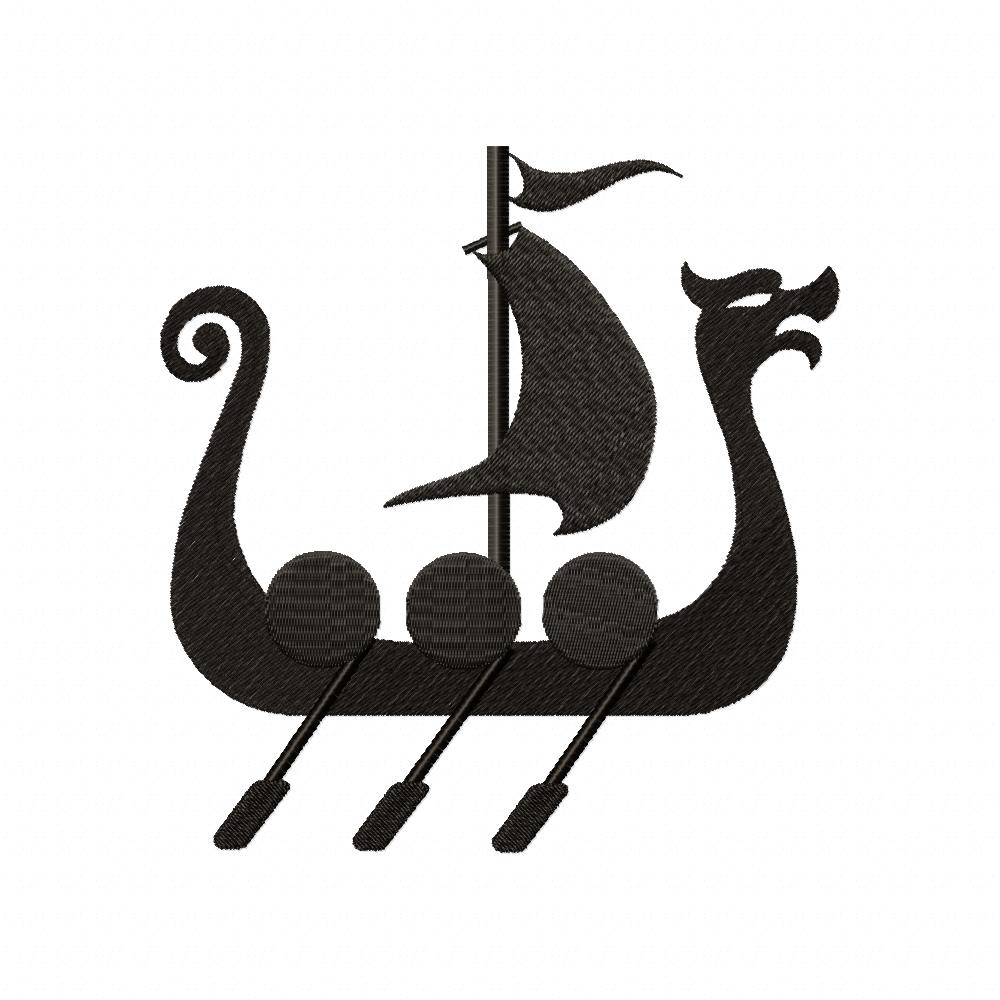 Viking Ship - Fill Stitch - Machine Embroidery Design