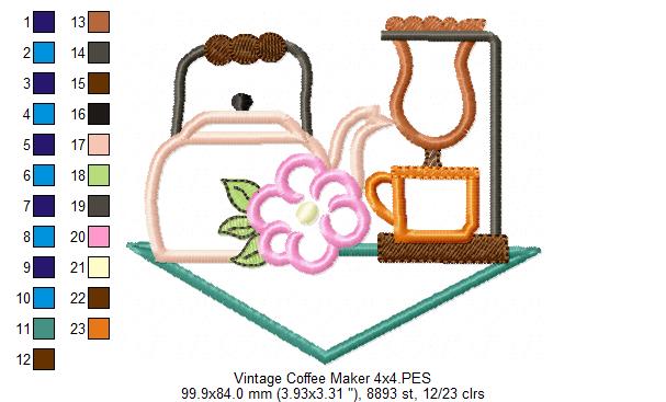 Vintage Coffee Maker - Applique