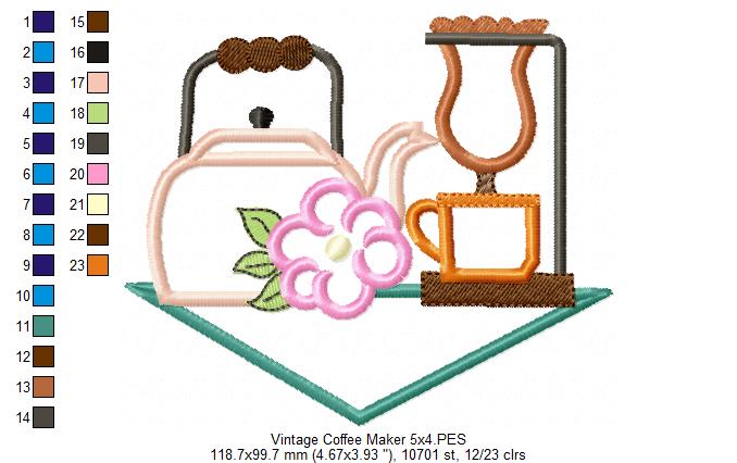 Vintage Coffee Maker - Applique