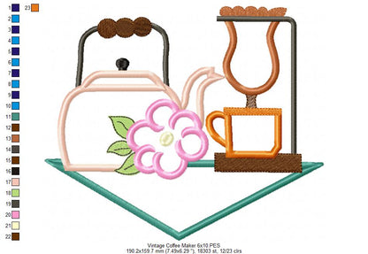 Vintage Coffee Maker - Applique
