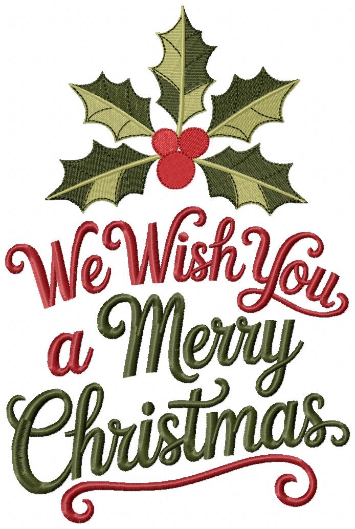 Sweet Christmas Wishes Lettering – Satin Stitch – Machine Embroidery Design