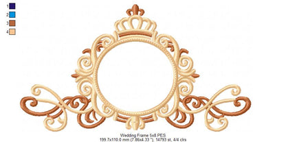 Wedding Frame - Applique - Machine Embroidery Design