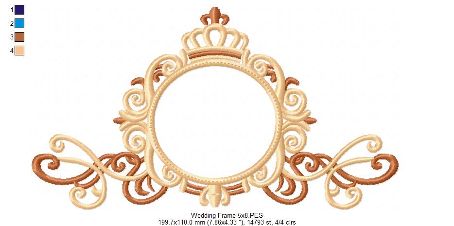 Wedding Frame - Applique - Machine Embroidery Design