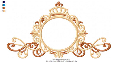 Wedding Frame - Applique - Machine Embroidery Design