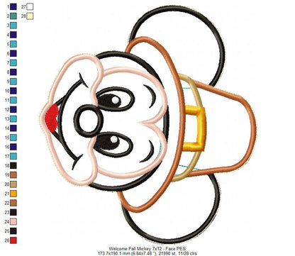 Fall Mickey Ornament - ITH Project - Machine Embroidery Design