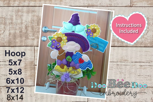 Gnome Girl for Spring - ITH Project - Machine Embroidery Design