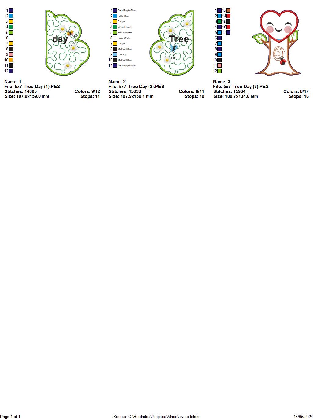Tree Day - ITH Project - Machine Embroidery Design