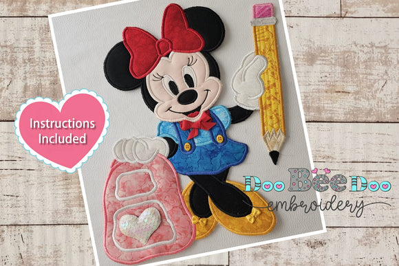 Back to School Minnie - ITH Project - Machine Embroidery Design