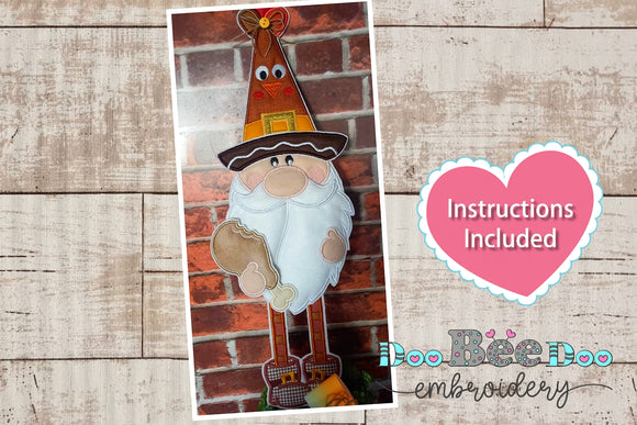 Thanksgiving Gnome  with Drumstick - ITH Project - Machine Embroidery Design