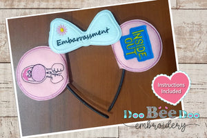 Headband Embarrassment Inside Out - ITH Project - Machine Embroidery Design