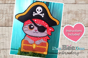 Pirate Cat - ITH Project - Machine Embroidery Design