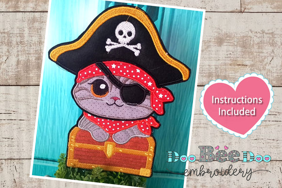 Pirate Cat - ITH Project - Machine Embroidery Design