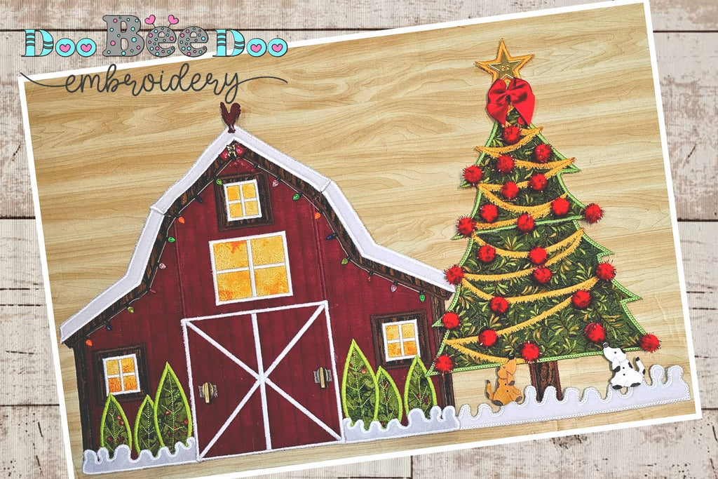 Christmas Barn - ITH Project - Machine Embroidery Design