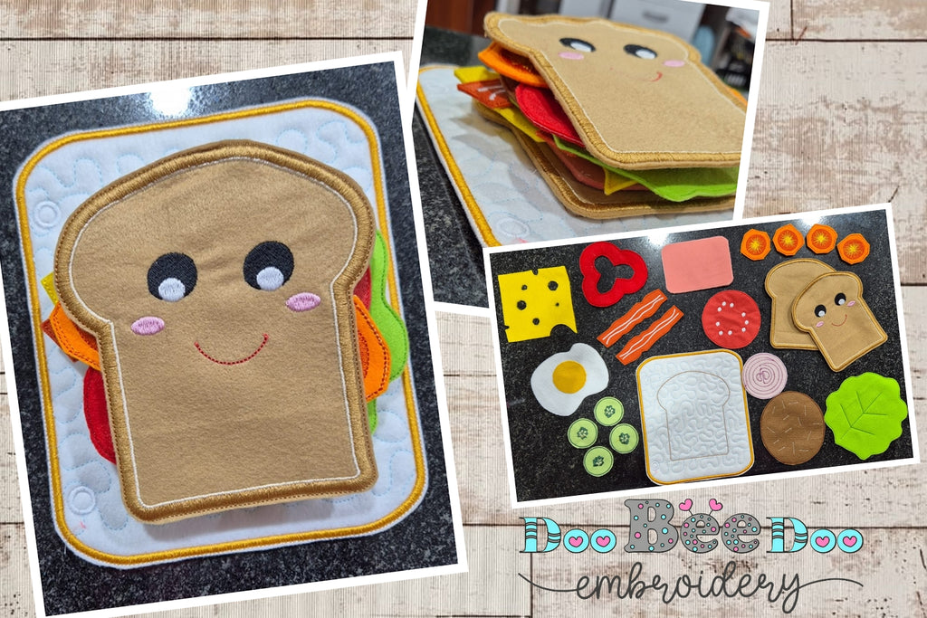 Sandwich Sensory Book Page - ITH Project - Machine Embroidery Design