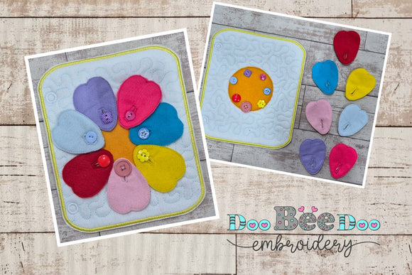 Buttoning Sensory Book Page - ITH Project - Machine Embroidery Design