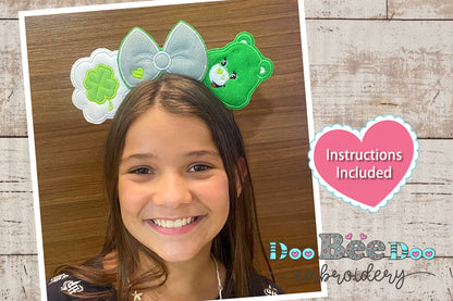 Good Luck Bear Headband - ITH Project - Machine Embroidery Design