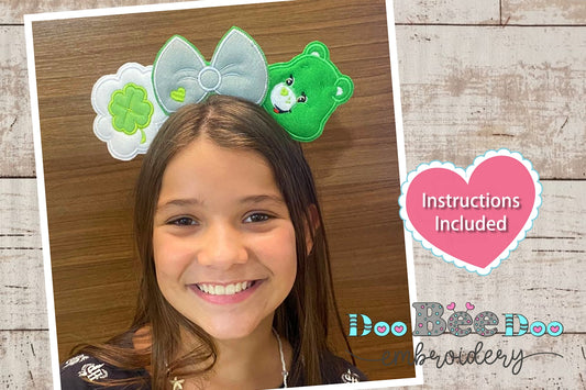 Good Luck Bear Headband - ITH Project - Machine Embroidery Design