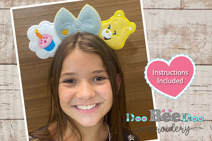 Birthday Bear Headband - ITH Project - Machine Embroidery Design