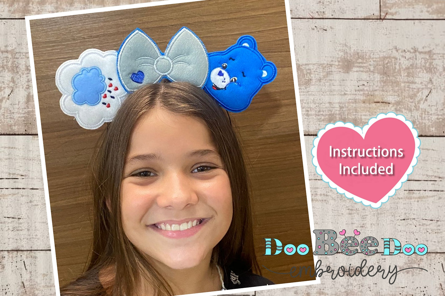 Grumpy Bear Headband - ITH Project - Machine Embroidery Design