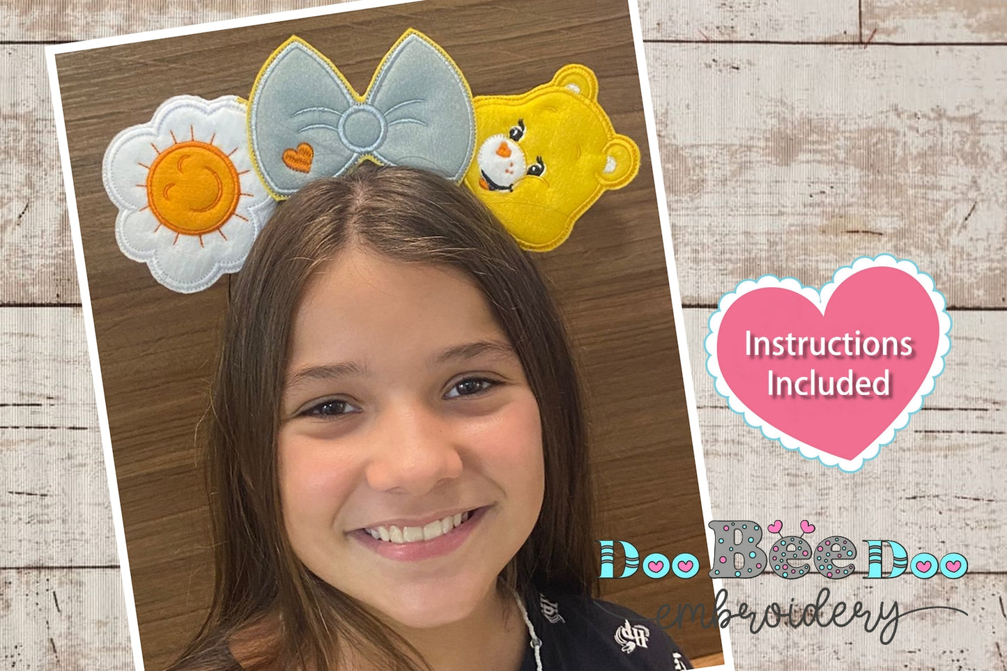 Funshine Bear Headband - ITH Project - Machine Embroidery Design