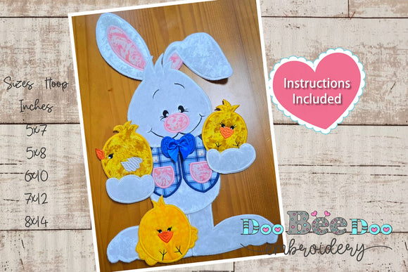 Bunny with Chicks - ITH Project - Machine Embroidery Design