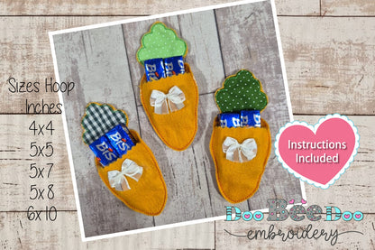 Cute Carrot Candy Bag - ITH Project - Machine Embroidery Design