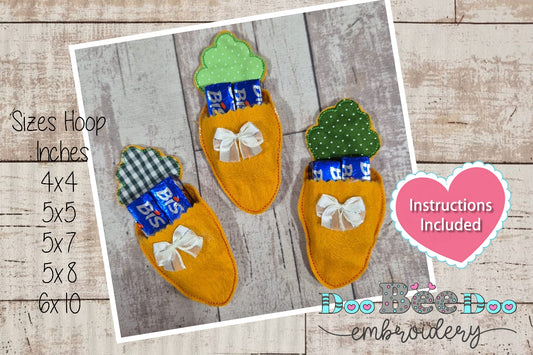 Cute Carrot Candy Bag - ITH Project - Machine Embroidery Design